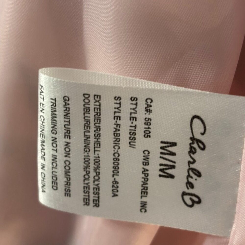 Charlie B Floral Bomber Jacket Pink With Zipper Front & Elastic Hem Lightweight - Picture 15 of 16